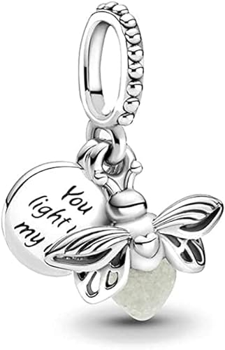 GHMIOU Charms 925 Sterling Silber Charm Anhänger für Armband Charm Bead Pendant für Europäische Armbänder Halsketten Schmuck Geschenk für Damen Frauen (Silber firefly)