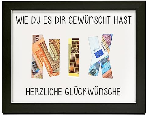 Geldgeschenk für alle die Nichts Wollen, Bilderrahmen Nix Geldgeschenk, Geldgeschenke Verpackung, Lustige Geldgeschenk Geburtstag, Geschenke für Männer Geburtstag