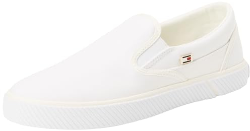 Tommy Hilfiger Damen Schuhe Canvas Slip-On Slipper, Weiß (White), 39