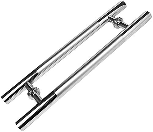 Türklopfer aus antikem Messing, Türgriff aus Edelstahl, rostfrei, poliert, verschleißfest, moderner Türhebel, mattierter Griff, ideal für Badezimmer, Küche, Büro, Silber, 60 x 3,8 cm (24 x 1 Zoll)