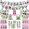 Obussgar Panda Geburtstag Party Dekorationen- Panda Party Zubehör einschließlich Banner, Cake Toppers, Tisch Centerpieces, Candy Bags, Panda Ballons für Mädchen Geburtstag Party