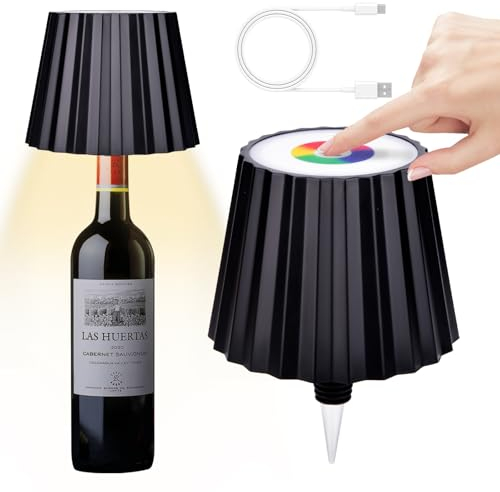 Jadyon Flaschenlampe, Flaschenlampe Aufsatz LED Aufladbar, Lampenschirm für flaschen, Led Flaschenlampe Aufsatz, Touch Flaschen-Lampe für Drinnen Draußen Restaurant Bar, Kinder Nachtlicht
