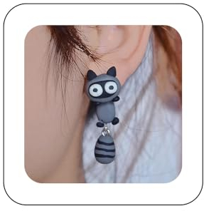 Inilbran Boho Waschbär Ohrringe Vintage Waschbär Baumeln Ohrringe Lustig Braun 3d Waschbär Tropfen Ohrringe Personalisierte Tier Waschbär Ohrringe Schmuck Für Frauen Und Mädchen