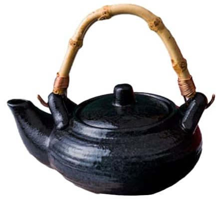 Tetera de porcelana de estilo japonés, tetera de cerámica hecha a mano, juego de té Kungfu de arcilla para restaurante japonés o hogar, A4