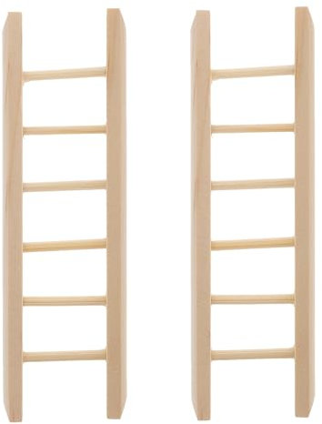 Ipetboom 2Pcs Mini Wooden Step Ladder Mini Wood Doll House Ladder Mini Ladders Fairy Garden Accessories for Doll House Accessories, Fairy Furniture Ladder