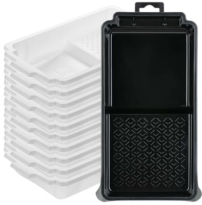 Bates- Paint Tray Liner, 4 Inches, One Plastic Paint Tray with 10 pcs Paint Pan Liners, Paint Pans Trays, Disposable Paint Tray, Paint Roller Tray Liners, Paint Trays for Painting Walls
