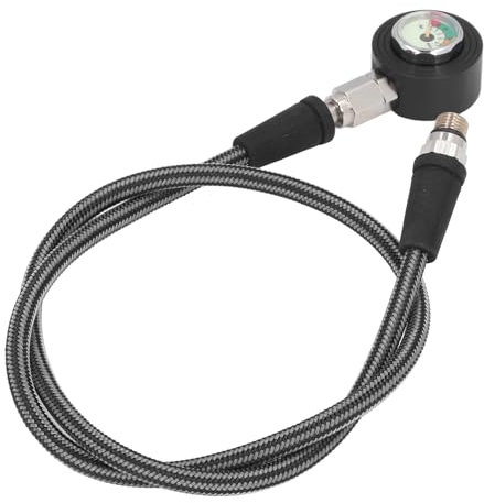 Yunir Scuba Diving Pressure Gauge, Luminous Submersible Diving Night Glow Gauge, 360° Rotatable, High Pressure Hose Compatible, Aluminium & Carbon Fibre, Analog Gauge