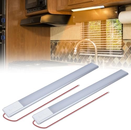 2 Stück Led Lampen Wohnmobil, 12 Volt Wohnmobil LED Beleuchtung Leuchte, Dimmbar Wohnmobilbeleuchtung Led Leiste, Auto Dach Beleuchtung Lichtleiste mit Speicherschalter für Wohnmobil Auto
