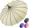 Kicura - Hochzeit-Regenschirm – Wasserdicht, 90 cm Durchmesser, Naturseide, Aluminiumgestell und 16 fieberglasverstärkte Rippen – Eleganter Sonnenschutzschirm (UPF 50+) in Beige