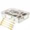 Tannest Divided Serving Tray with Lid, 8 Compartment Snack Box, Portable, Reusable, Clear Food Storage Container, Picnic Party