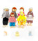 Lonsien Puppenfamilien Figuren Biegepuppen 11 Stück Hölzerne Puppenhaus Puppen Familie Set mit Katze und Hund Spielzeug Minipuppen Zubehör für Pretend Dollhouse Geschenk