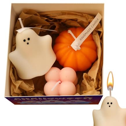 Halloween-Geisterkerzen, gruselige Geister-Duftkerzen, niedliche, gruselige Votivkerzen, Kürbiskerzen für Esstisch, Geburtstagsfeiern