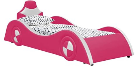 HTI living Autobett Pink/Weiß Rennfahrerbett Kinderbett