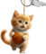 Charme de Chat Orange, Porte-clés de Chat Orange | Souvenir de Porte-clés de Chat Plat 2D - Porte-clés Chaton en Acrylique Souvenir, Chat Mignon Jouant au Basket-Ball, Ornements de téléphone