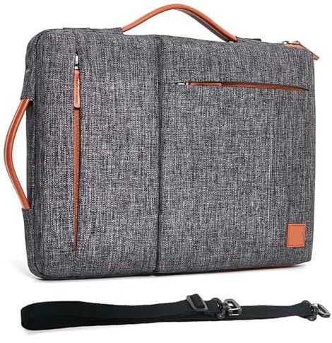 Ayztantine Borsa per Laptop Borsa a Tracolla for Laptop for Notebook da 10, 13, 14, 15,6, 17 Pollici con Tasche Multiple(Gray,10-inch)