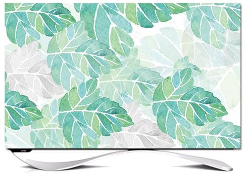 JANEMUA Copertura del Display TV per Interni, Modello A Foglie Polvere/Cappuccio per Televisione A Prova di Sole, Universale per Monitor da Tavolo/Monitor A Parete/televisore Curvo-A||40-43inch