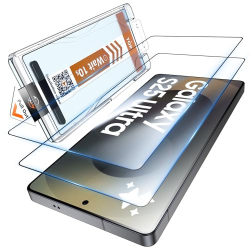 LK Verre Trempé pour Samsung S25 Ultra, Protection D'écran 2 Pcs Verre trempé HD Installation Automatique - Dureté 9H - Anti-Chocs, Anti-Rayures, Anti-Traces De Doigts, Anti-Huile, Anti-Bulles
