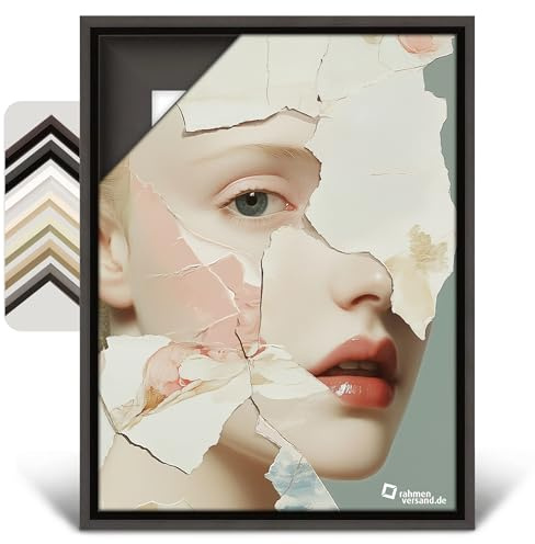 Rahmenversand® Schattenfugenrahmen in verschiedenen Farben (18x24cm Innenmaß + 1,4cm Fuge) - Rahmen für Leinwand aus Holz - Handgefertigte Leerrahmen - Bilderrahmen für Leinwände