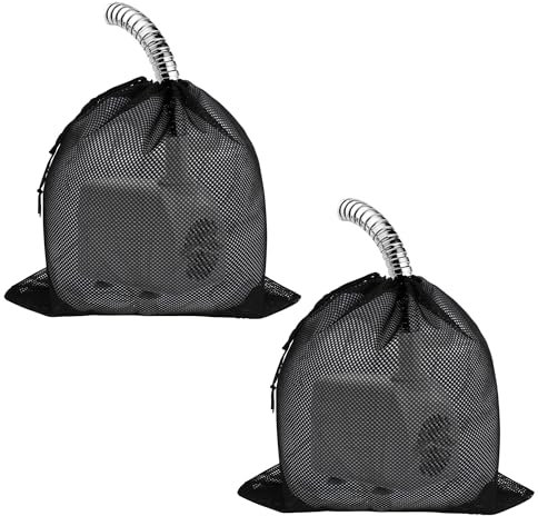 2 Stück Pumpenfilter-Netzbeutel, 45 x 45 CM Pumpennetzbeutel, Teichpumpe Filterbeutel, Filterbeutel Aquarium,Filtertasche mit Kordelzug, Pumpen-Barriere Tasche, für Wasserteichfilter im Freien