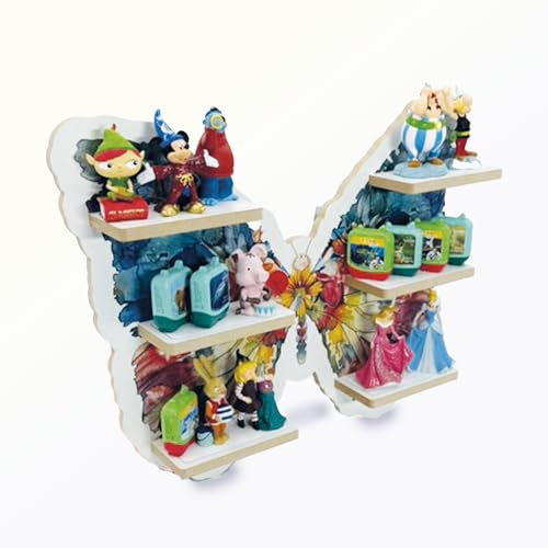 Smagnon Musikbox Regal für Tonie Figuren, Motiv Schmetterling, MDF Holzregal für bis zu 30 Tonies, Wandregal oder Standregal zum Spielen für Kinder
