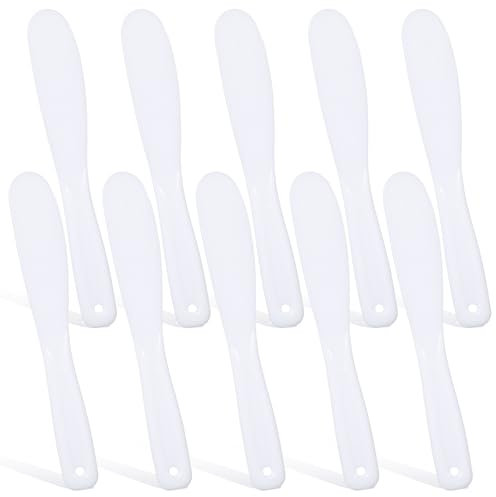 10 PCS Cosmetic Spatula Skincare Spatula Plastic Mini Cosmetic Disposable Spatulas for Skincare Cream Spatulas Applicator Facial Creams Skin Care Jelly Mask Skincares Lotion (8.07× 1.22 Inches White)