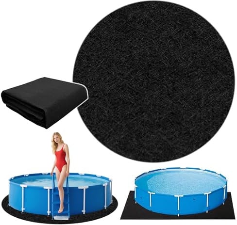 AboveGround Pool Liner Pad, 15ft Swimming Paddling Pool Ground Sheet Round, Swimming Pool Mats For Under Pool, Inflatable Hot Tubs Ground Cloth，Foldable Swimming Pool Floor Protector (Round 14ft)