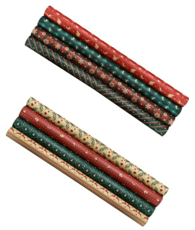 HONITANO 8stücke Kraftpapier Weihnachtspapier Geschenkpapier mit Blumenstraußmotiven für Geschenkverpackung Diy-bastelideen und Origami Retro-design Zufälliger Stil