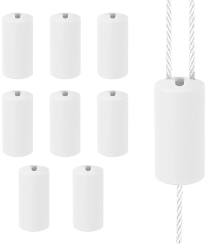 8st Dragknappar för Persiennsnöre, Plast Hållbar Ersättning Dragknapp Praktiska Persienntillbehör Lämpliga för Kontor Hemskola Restaurang (Vit)