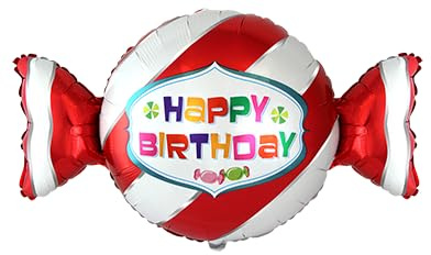 Folienballon Happy Birthday Bonbon 53x92cm Folienballon Party Dekoration
