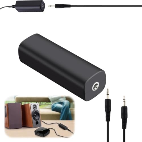 Ground Loop Noise Isolator, Ground Loop Isolator 3.5mm, Eliminate Car Stereo Buzzing and Home Audio Humming, Portable Noise Filter with 3.5mm Audio Cable for Car Audio and Home Stereo Systems