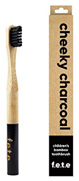 f.e.t.e | Cheeky Charcoal Children's Bamboo Toothbrush | Biodegradable & Compostable Handle | Recyclable Soft Bristles | Sustainable | Vegan