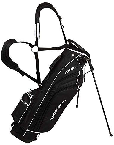Prosimmon Golf DRK 7 Lightweight Golf Stand Bag with Dual Straps Black/White