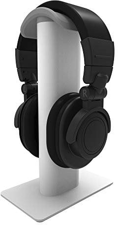 Kanto H2W Premium Universal Headphone Stand with Curved Silicone Padding for On and Over Ear Headphones, White