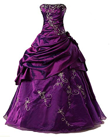 Zorayi Élégant Robes de soirée Longue Robes de mariée Robes de Bal Femmes Taffetas A-Ligne Dos Nu Violet Taille 42