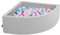 KiddyMoon 90X30cm/200 Bolas Piscina De Bolas ∅ 7Cm para Ninos Cuarto Angular Hecha En La UE, Grisclr:Azulclr/Rosaclr/Perla
