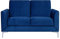 Beliani 2-Sitzer Sofa Samt blau mit silbernen Metallfüßen Dicke Sitzkissen Fenes