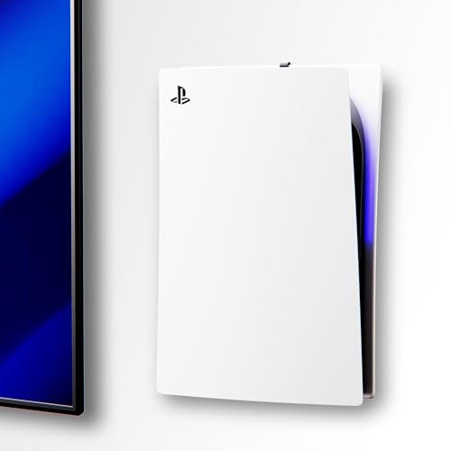 PS5 Wall Mount for Playstation 5 Disc Edition and Digital Edition (Mount The Console on Wall Near or Behind TV with Invisible Design), Including 2 Accessories Holders (Black) - Not for PS5 Slim