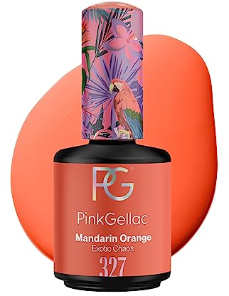 Pink Gellac UV Gel Nagellack - 327 Mandarin Orange 15 ml - Lang Anhaltend Shellac Nagellack Orange - Gel UV für 14 Tage Nägel in Salonqualität - Made in Holland