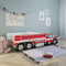 Kids Collective Autobett 80x160 cm Spielbett Kinderbett mit Rausfallschutz und Lattenrost 80x160 Feuerwehr Auto Bett Kinder Wagen | von 3. bis 10. Lebensjahr