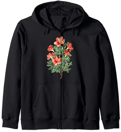 Azalee Blume Illustration Bloom Pflanzenliebhaber Kapuzenjacke
