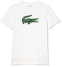 Lacoste Herren Th2042 Sportliches Langarmshirt, weiß/grün, XL