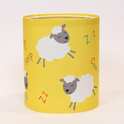 Happy Linen Company Girls Boys Farm Friends Red Tractor Yellow Table 18cm x 21cm Lamp Shade
