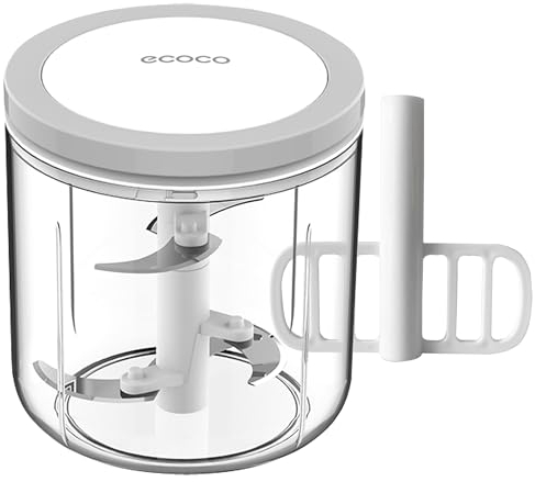 Manual Food Processor Vegetable Chopper, ZWCEGND 1000ML Onion Chopper Hand Pull String Garlic Chopper Mincer, Whisk and Smoothie Blender
