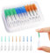 MIVAIUN 210 Piezas Cepillos Interdentales de Silicona,Sticks de Limpieza Bucal,Limpiador de Dientes Dental,Palillos de Dientes Entre Dientes para Interdental Oral Limpieza(Azul Verde Naranja)