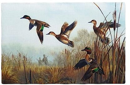 Tischset mit Jagdmotiv und wildem Druck, hitzebeständig, waschbar, doppellagig, 45 x 30 cm