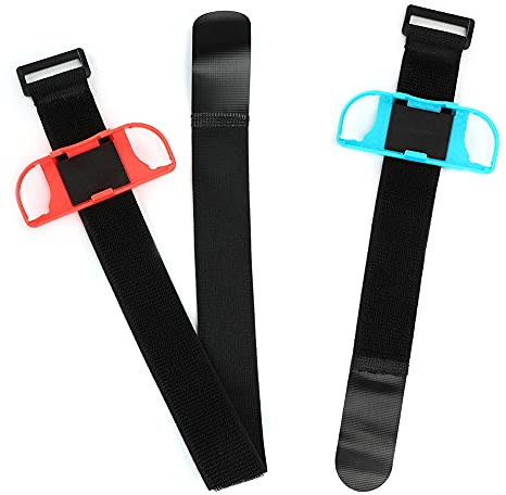 Sport Dancing Wrist Band Verstellbares Tanzspiel Leg Strap Wrist Band Blauer und Roter Elastischer Gurt für Switch Ring Fit Adventure Game Zubehör