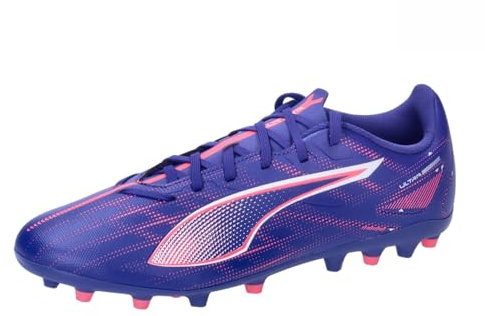 PUMA Ultra 5 Play MG, Soccer Shoe Unisex-Adulto, Lapis Lazuli White-Sunset Glow, 44 EU