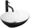 GTM Design Aufsatzwaschbecken Glanz Modern Waschbecken ohne Hahnloch - Elegant Aufsatzwaschbecken Oval für Badezimmer und Gäste WC - nur Bad Waschbecken - Modell 3