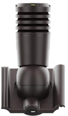 Entlüfterkamin EcoLine Premium DN125 für Braas - Frankfurter, Benders - Mecklenburger, ProDach - Doppelrömer Dachziegel Dachlüfter Lüfter (RAL 8017 - Braun)