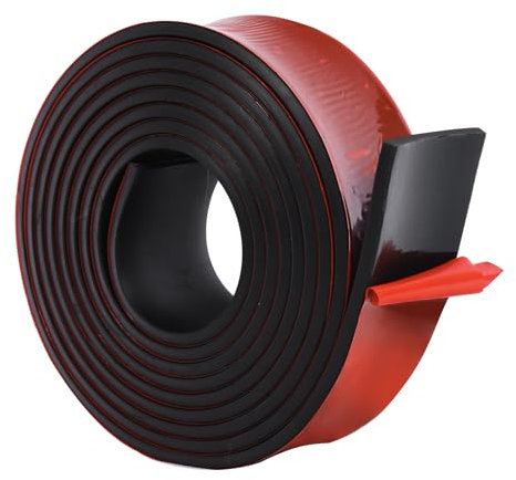 Plancha Goma Adhesiva,Rollo de Caucho Adhesiva,Tira de Goma de Neopreno, Tiras de Caucho antivibración Suelo de Caucho Lámina de Caucho Antideslizante Protección DIY (25mm x 5mm x 3m)